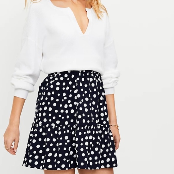 Loft Woman’s Petite Dotted Tiered Skirt- NWT - Picture 1 of 6